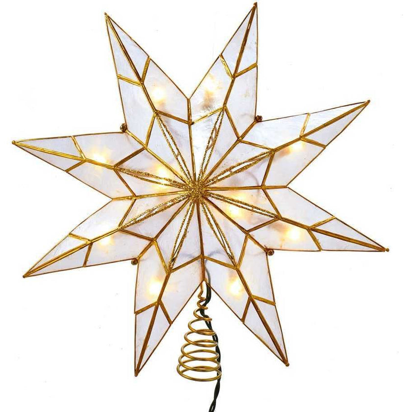 8-Point Gold Capiz Star Treetop