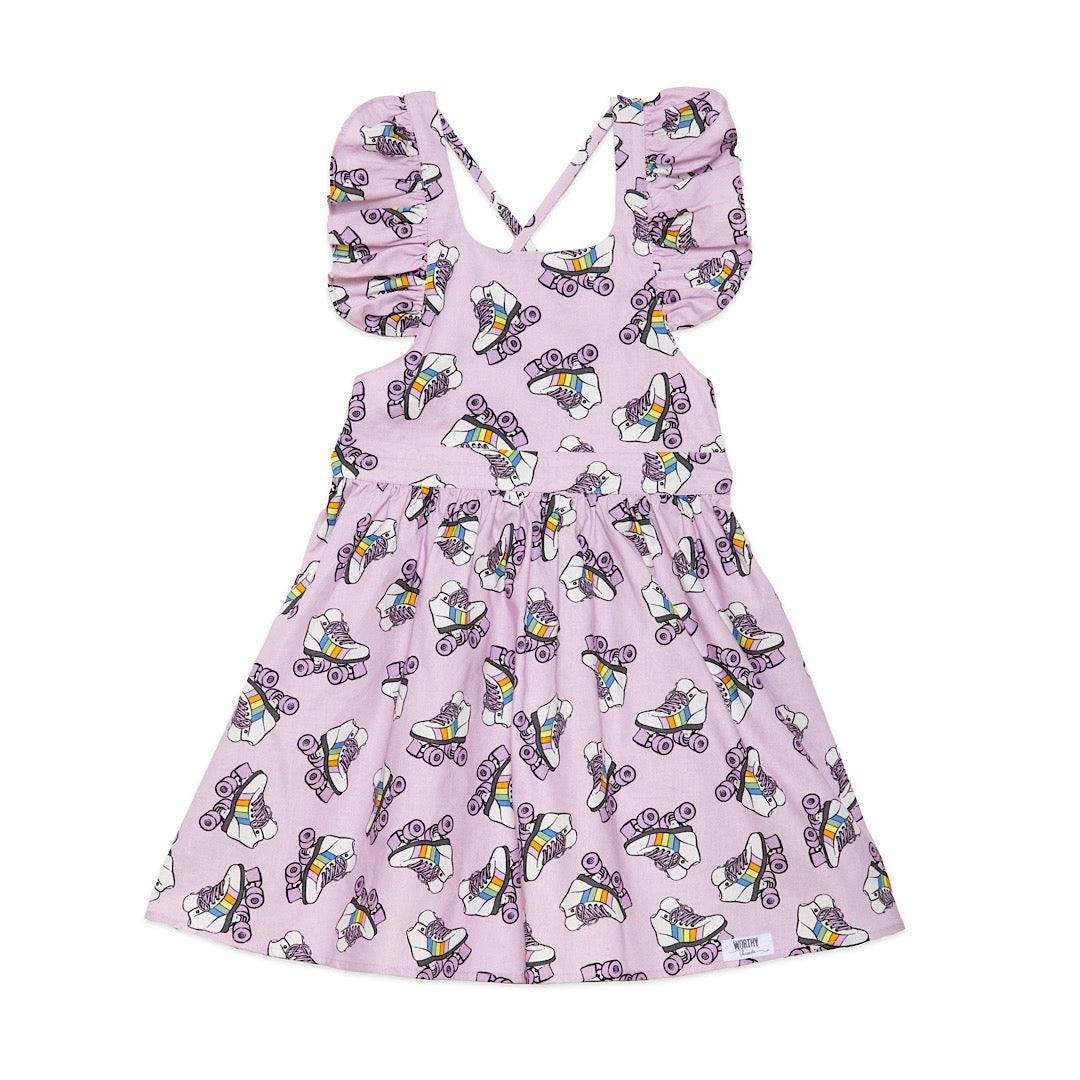 Ruffle Sleeve Dress in Roller Skates