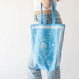 Silhouette Book Themed Canvas Tote Bag