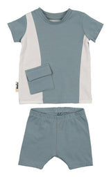 Color-Block Pocket Tee & Short Set