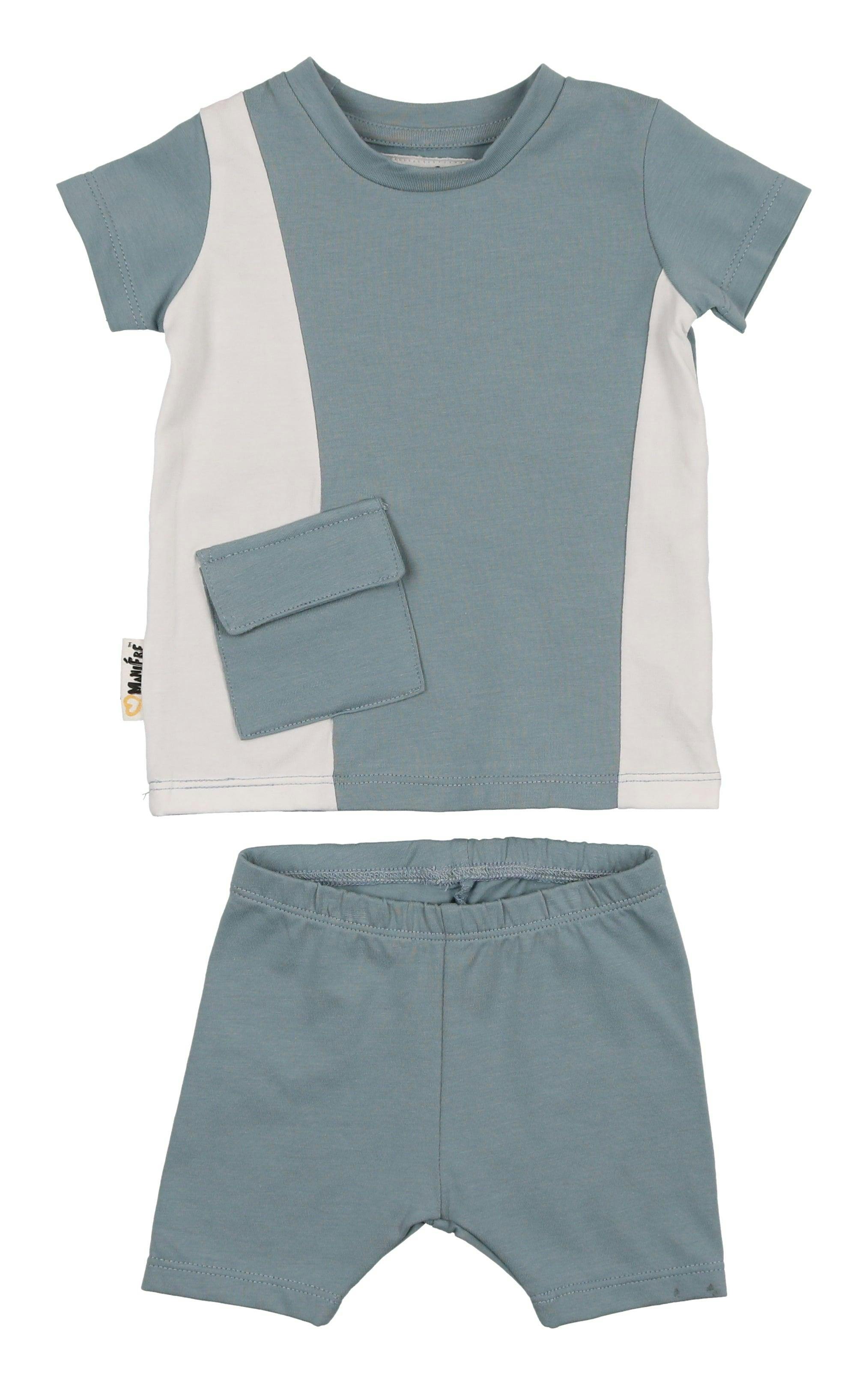 Color-Block Pocket Tee & Short Set