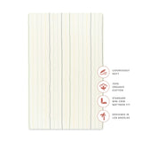 Mini Crib Sheet in GOTS Certified Organic Brushed Cotton in Ivory with Cool Multi-Color Stripes