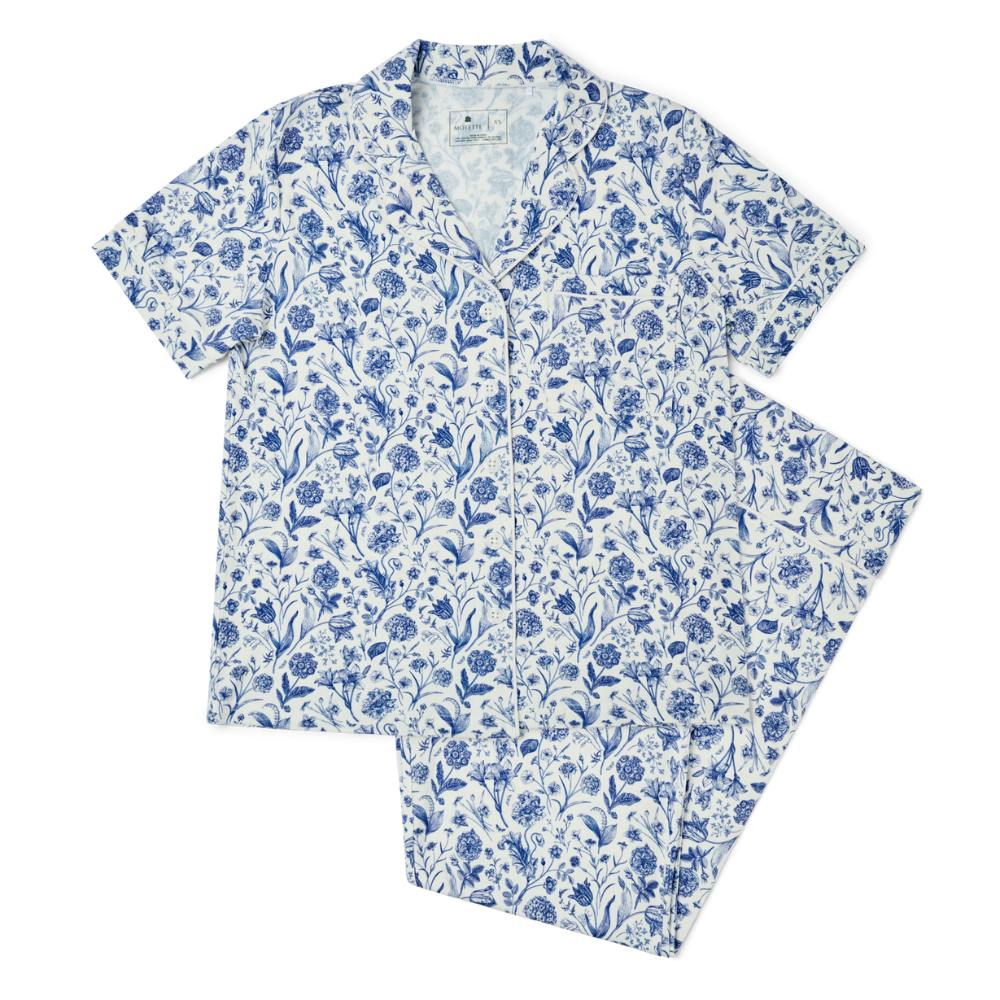 Porcelain Vine Short Sleeve & Pants Bamboo Women's Pajama Set