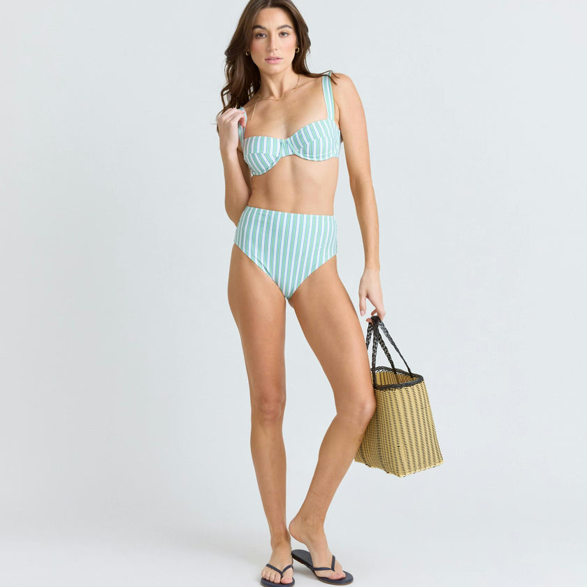 women's tamarin stripe cup bikini top