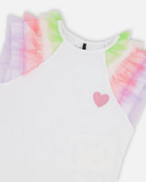 Organic Cotton Jersey T-Shirt With Mesh Sleeves