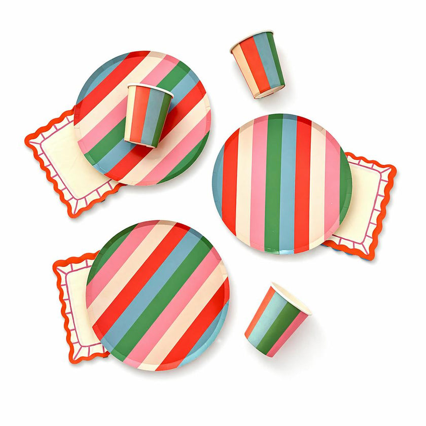 Vibrant Striped Party Pack – Paper Plates