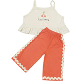 Wide-Leg Pant Set in Tres Cherry