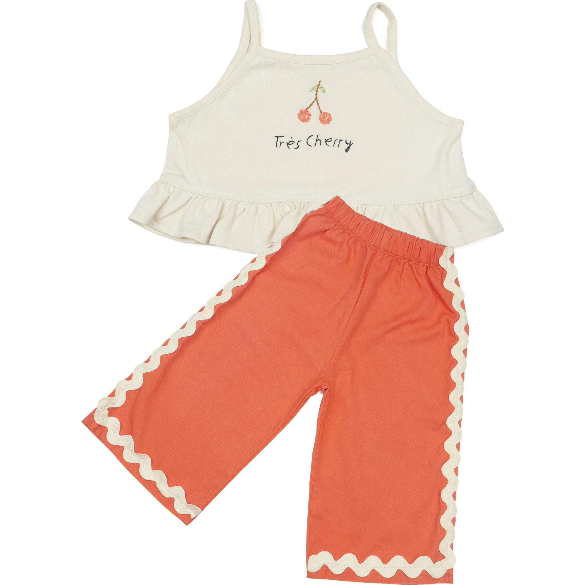 Wide-Leg Pant Set in Tres Cherry