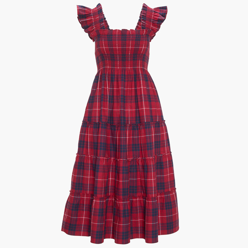 The Ellie Nap Dress - Cherry Tartan