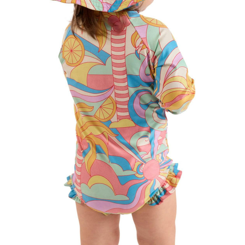 The Paradiso - Girls Rash Guard One Piece with Ruffle UPF 50+