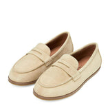 Ryan Suede Grosgrain Ribbon Trim Loafers, Beige