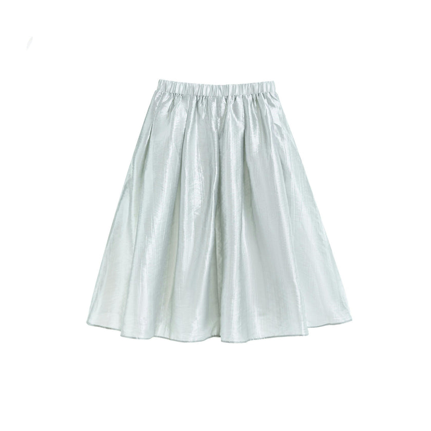 Metallic Ruffle Bow Sleeveless Top & Skirt Set