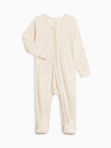 Maya Brushed Back Pointelle Footed Zipper Sleeper Haran Floral