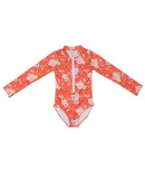Long Sleeve Zip One Piece Swimsuit