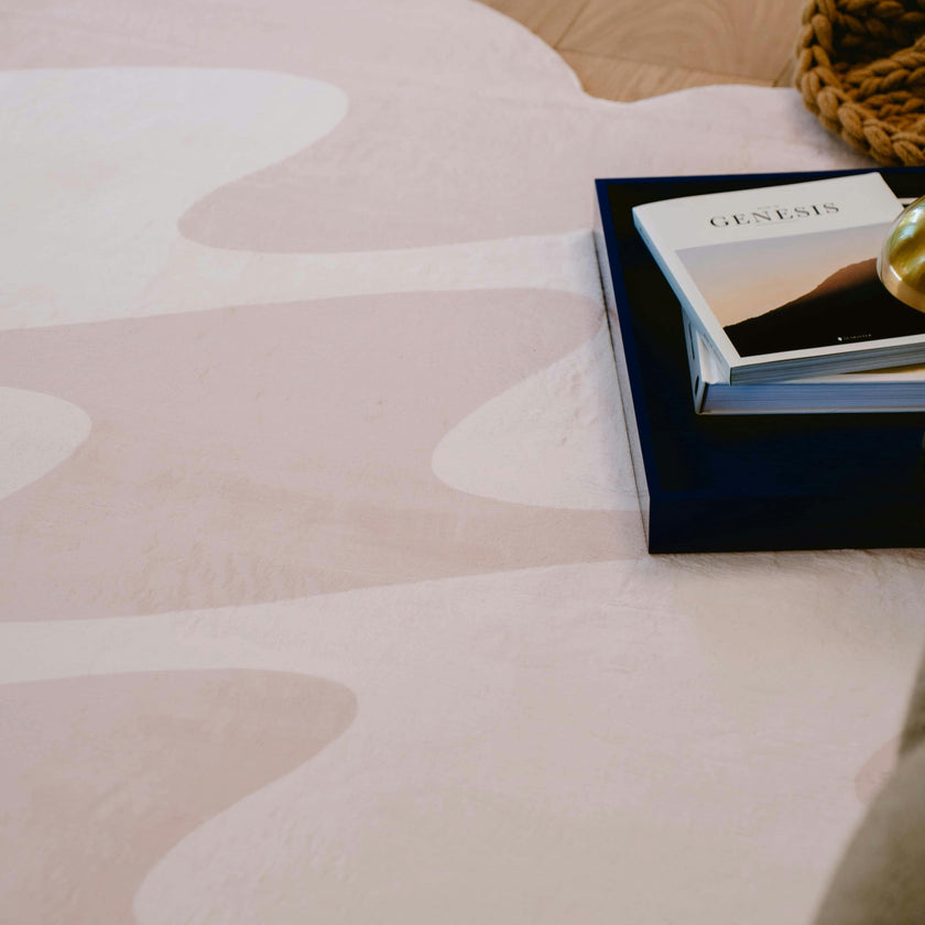 Pastel Irregular Shaped Wavy Rug by Johann Banta