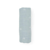 Cotton Muslin Swaddle Blanket - Blue Rainbow