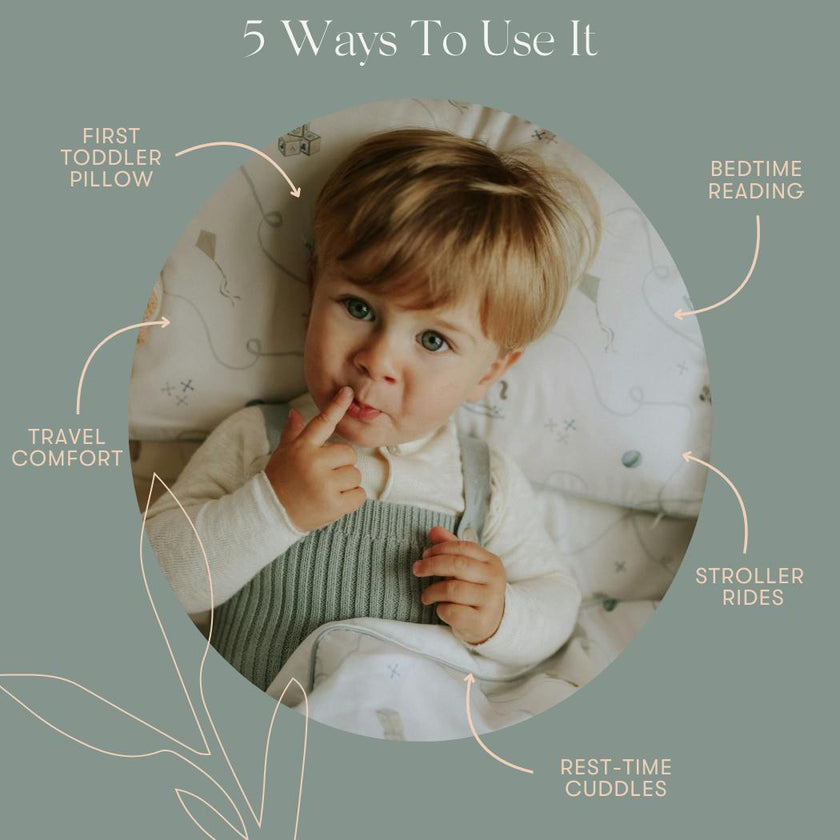 Soft Wave Toddler Pillow - Blue