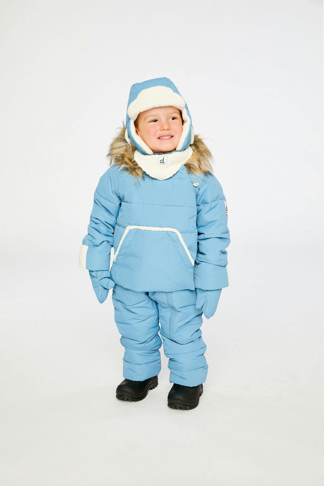 Baby Snug One Piece Snowsuit Adapted For Car Seats Blue Grey