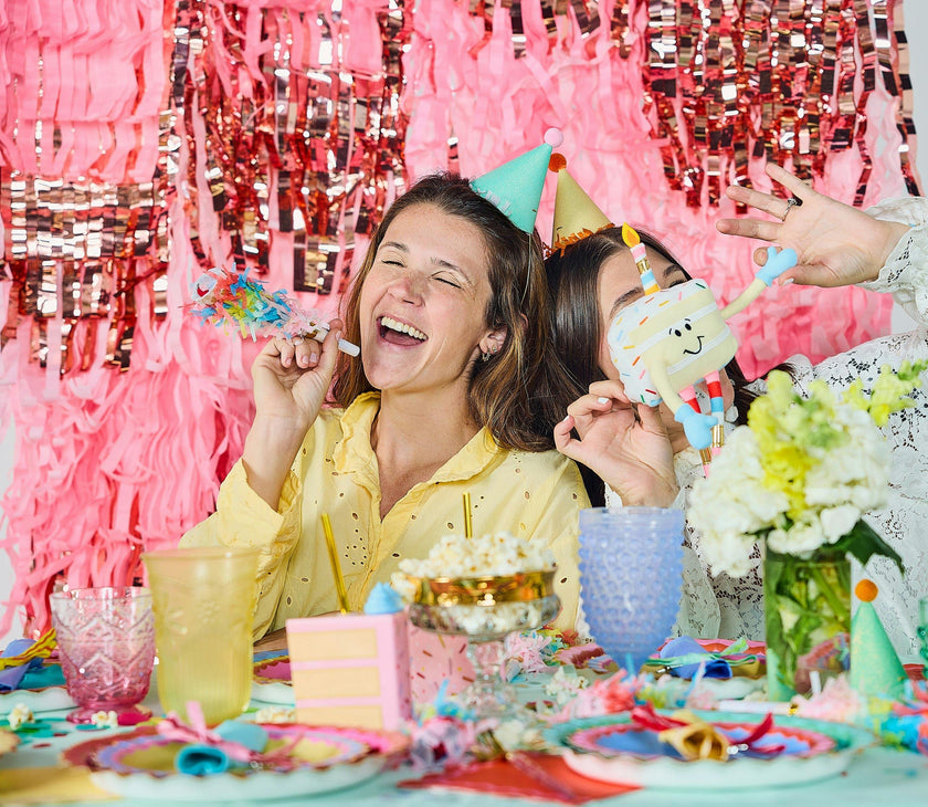 Packed Party Pretty in Pink Fringe Canopy Banners Set of 2 - Metallic and Pink Cascading Fringe Party Banners for Birthdays, Bachelorettes, and Celebrations