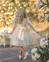 Enchanted Bloom Embroidered Tulle Dress for Girls