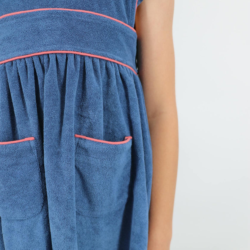 girls newport navy french terry pinafore dress