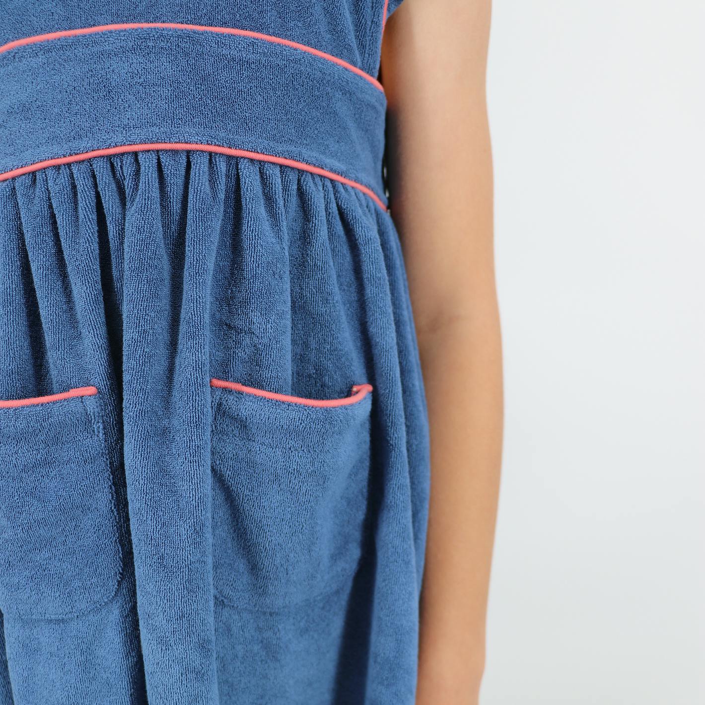 girls newport navy french terry pinafore dress