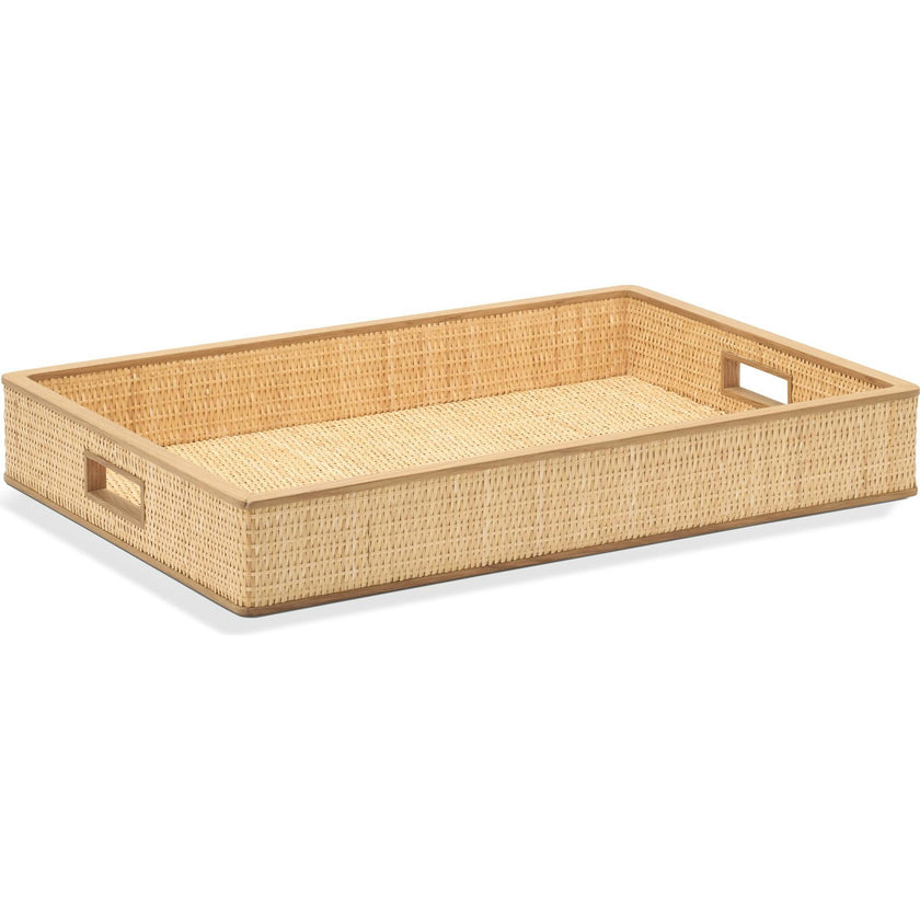Colette Cane Tray with Wood Tray