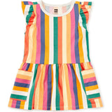 Flutter Sleeve Pocket Dress, Orange