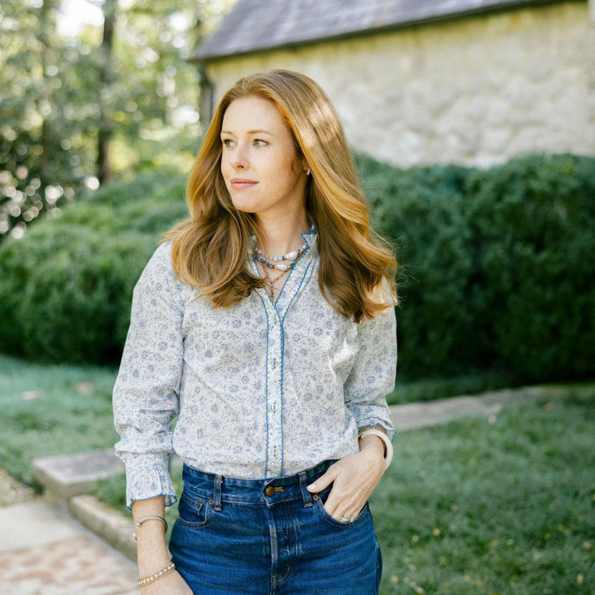 Harper Top in Floral Blues