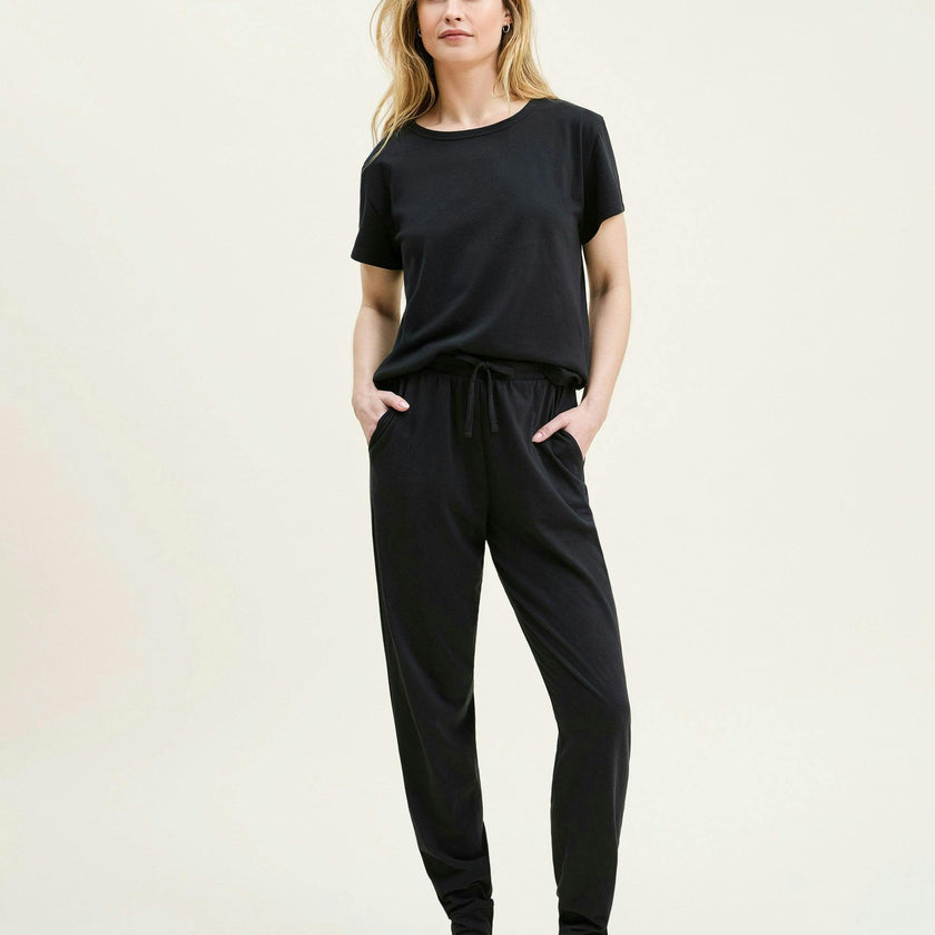 Women's Pima Essential Crew Neck Tee in Black