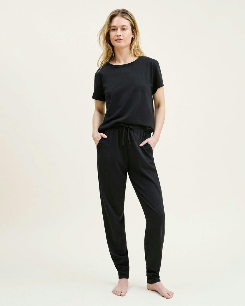 Women's Pima Essential Crew Neck Tee in Black