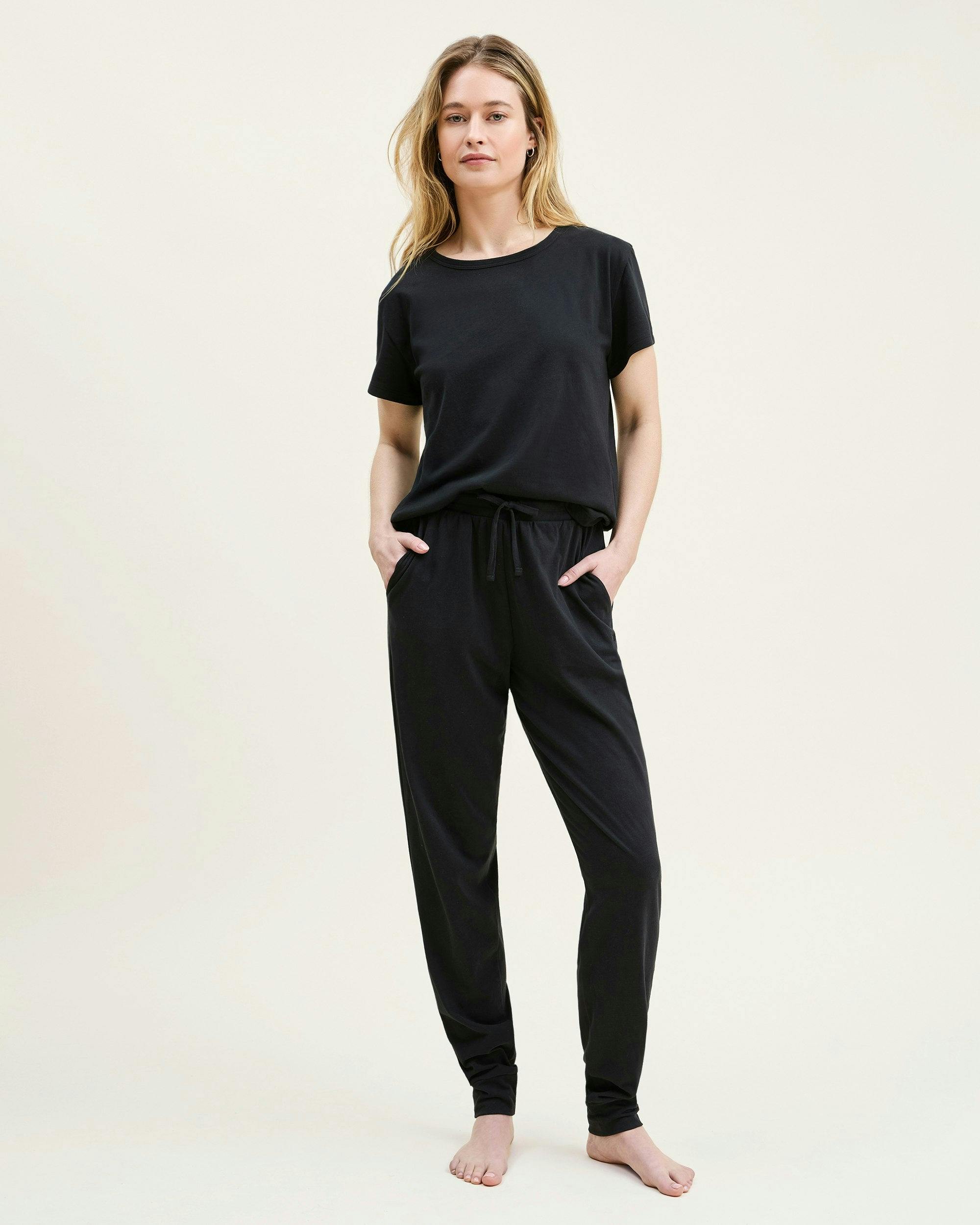 Women's Pima Essential Crew Neck Tee in Black