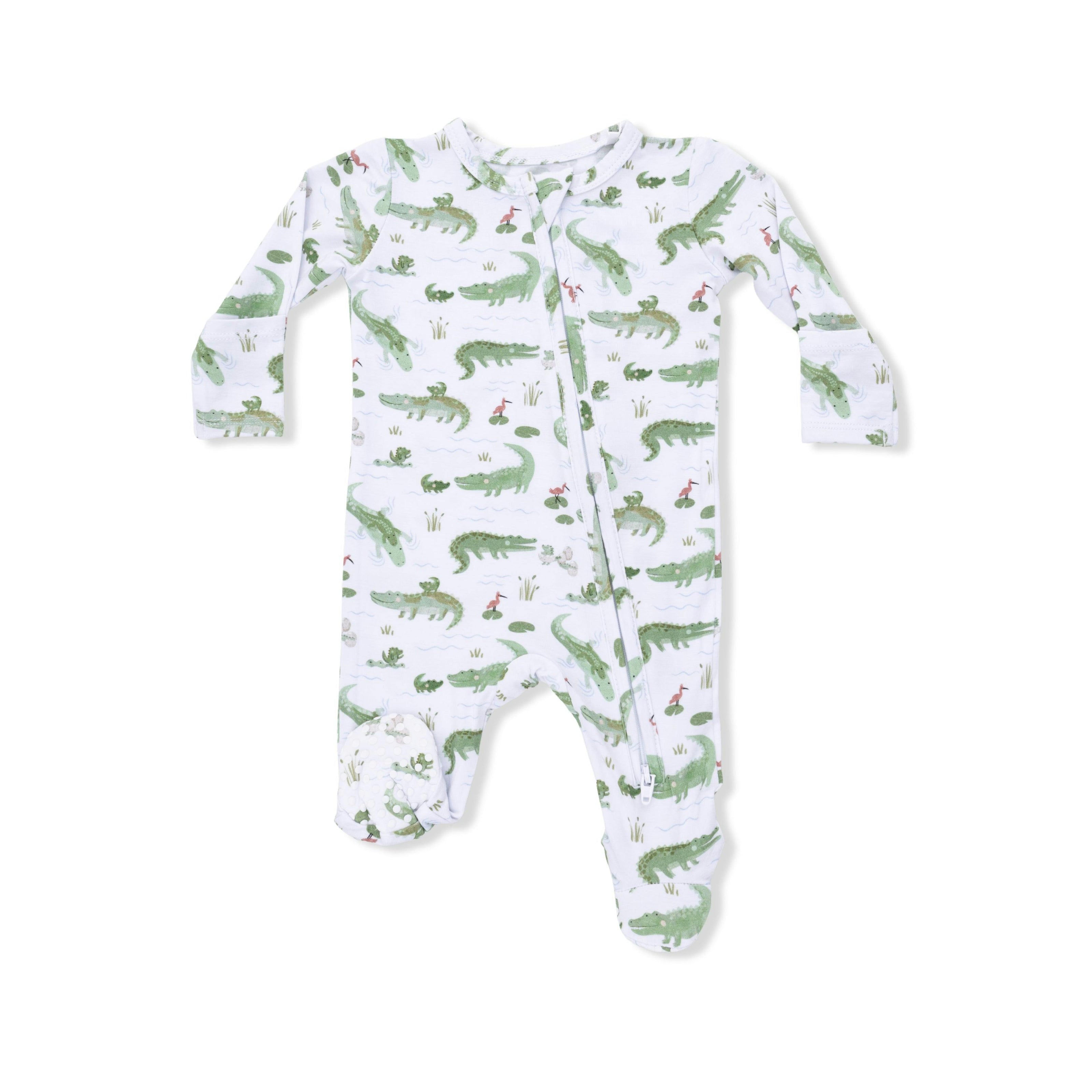 Crayon Alligators - 2 Way Zipper Footie