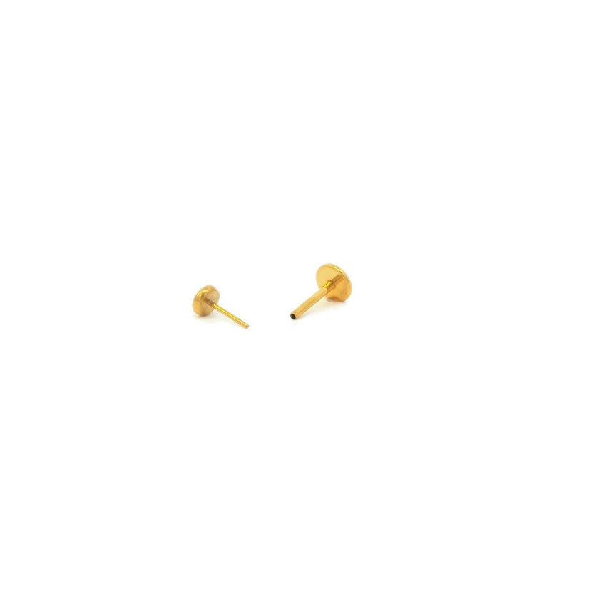 Classic Bezel Crystal Titanium Flat Back Stud Earring