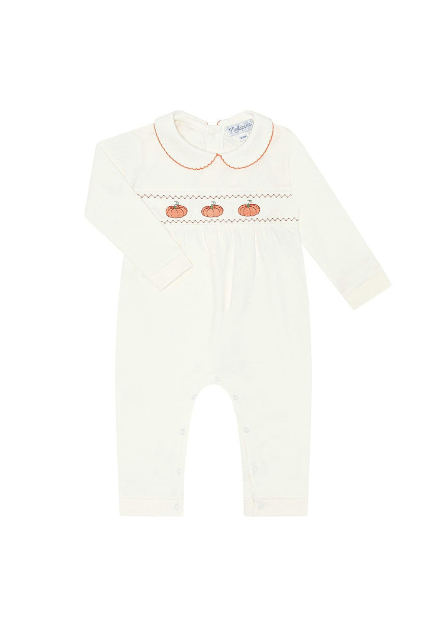 Ivory Pumpkin Patch Embroidered Playsuit