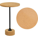 Calix 23.5" Contemporary Minimalist Metal/Cork Round End Table
