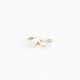 Daisy Charm + White Enamel Hoop Set