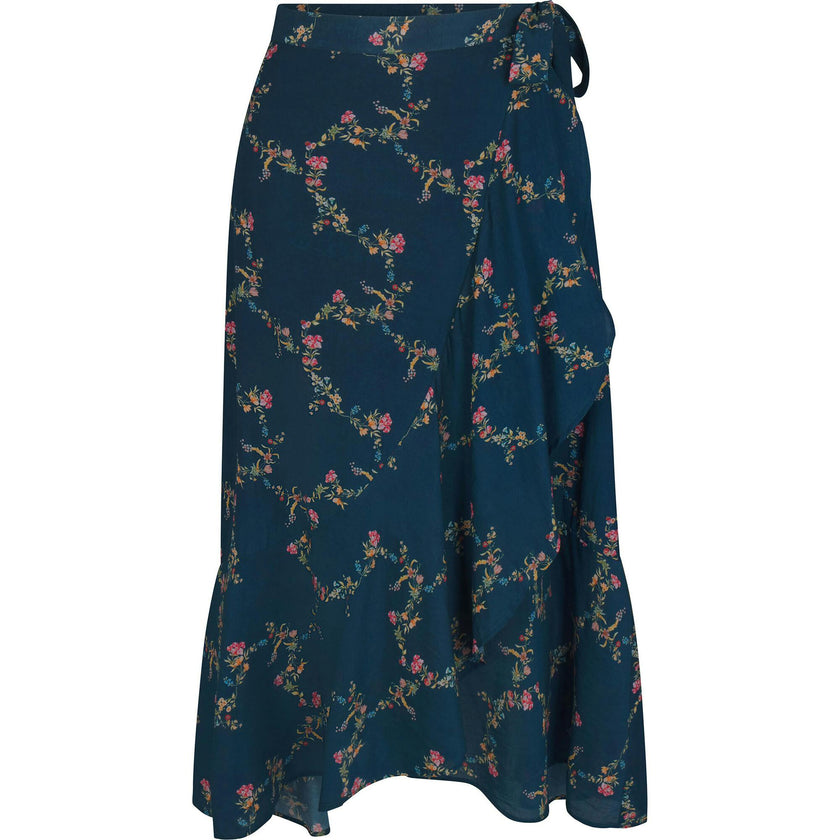 Women's Isabell Embroidered High-Low Ruffle Hem Swing Skirt, Multi