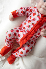 Strawberry Fields Ruffle Snoozer