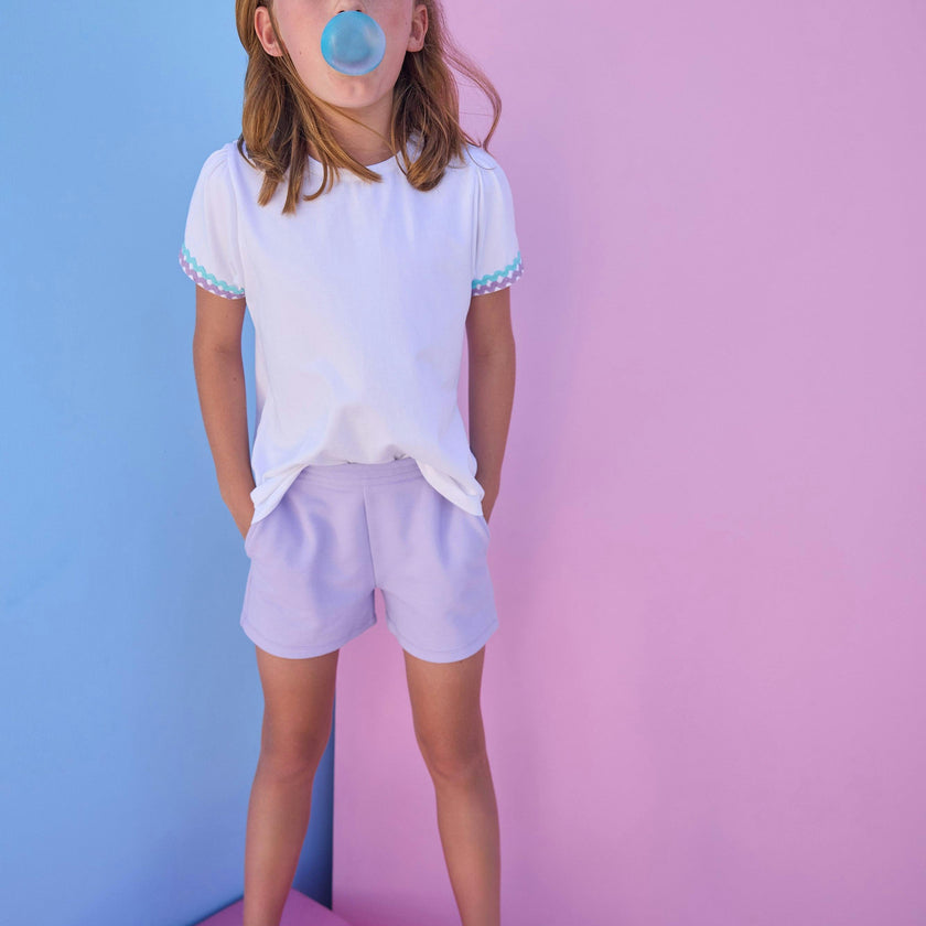 Ric Rac Essential Tee - Aqua & Lavender