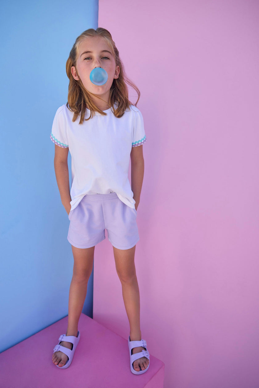 Ric Rac Essential Tee - Aqua & Lavender