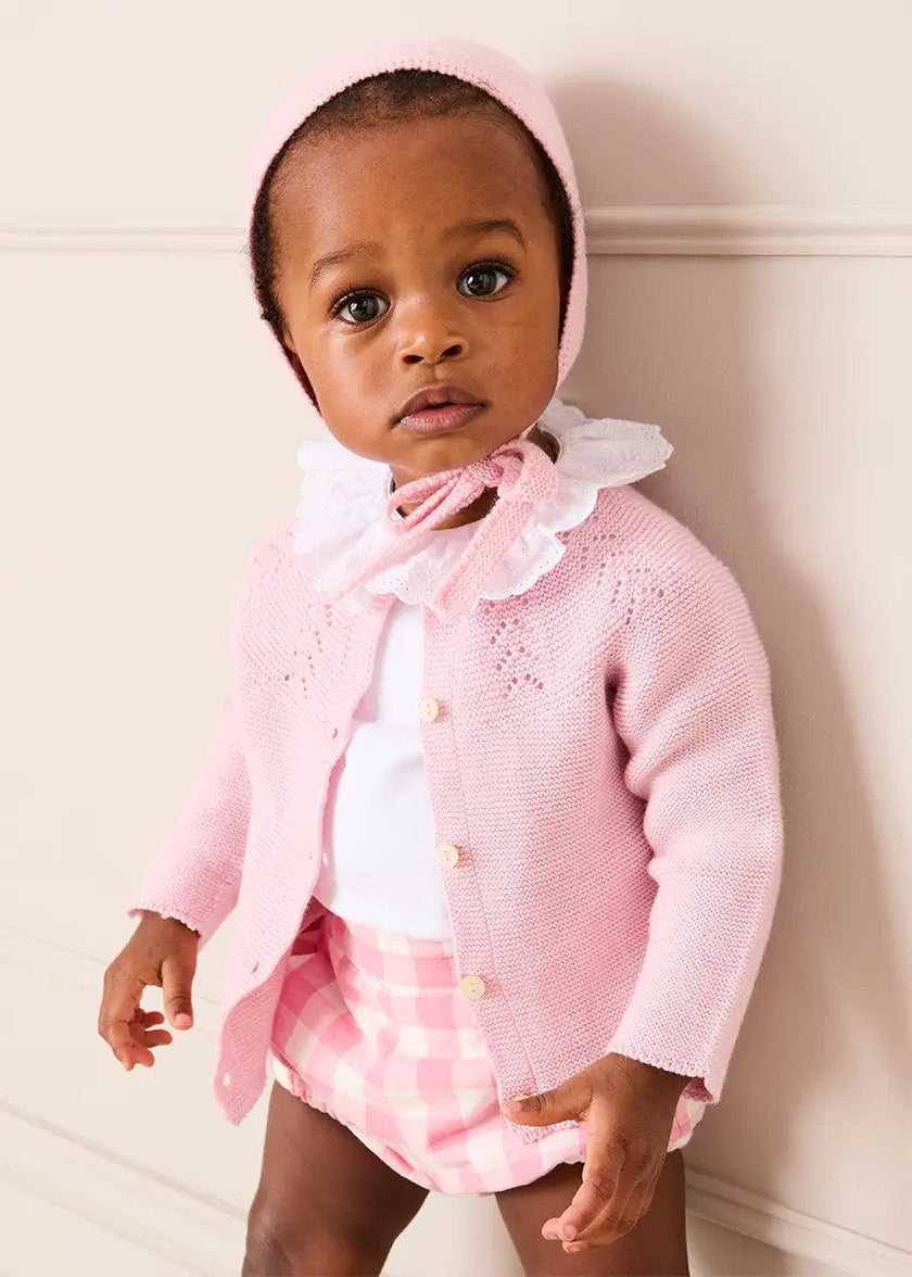 Catherine Gingham Button Detail Bloomers in Pink (3mths-2yrs)
