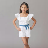 Organic Seersucker Ruffle Romper