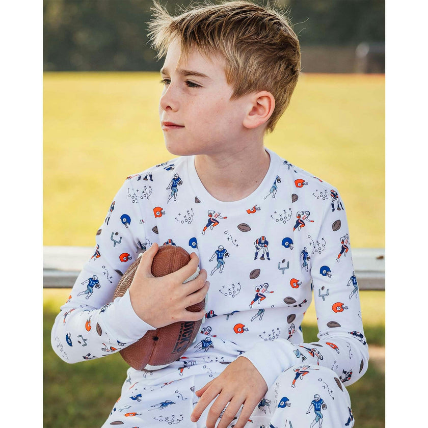 The Organic Long Sleeve Pajama Set [Football]