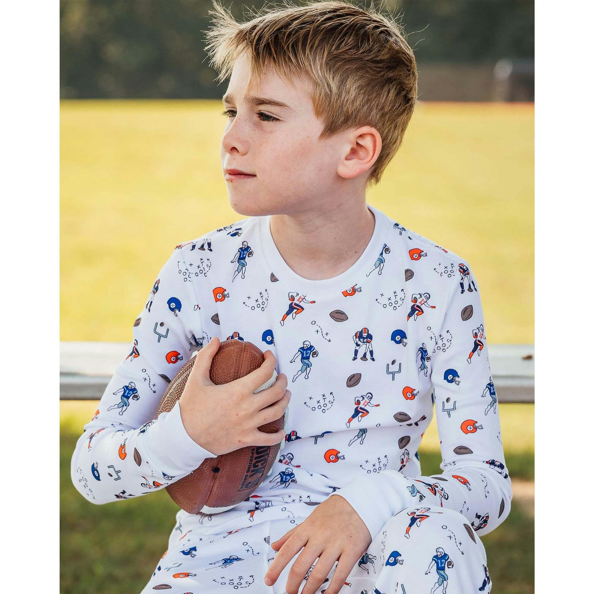 The Organic Long Sleeve Pajama Set [Football]