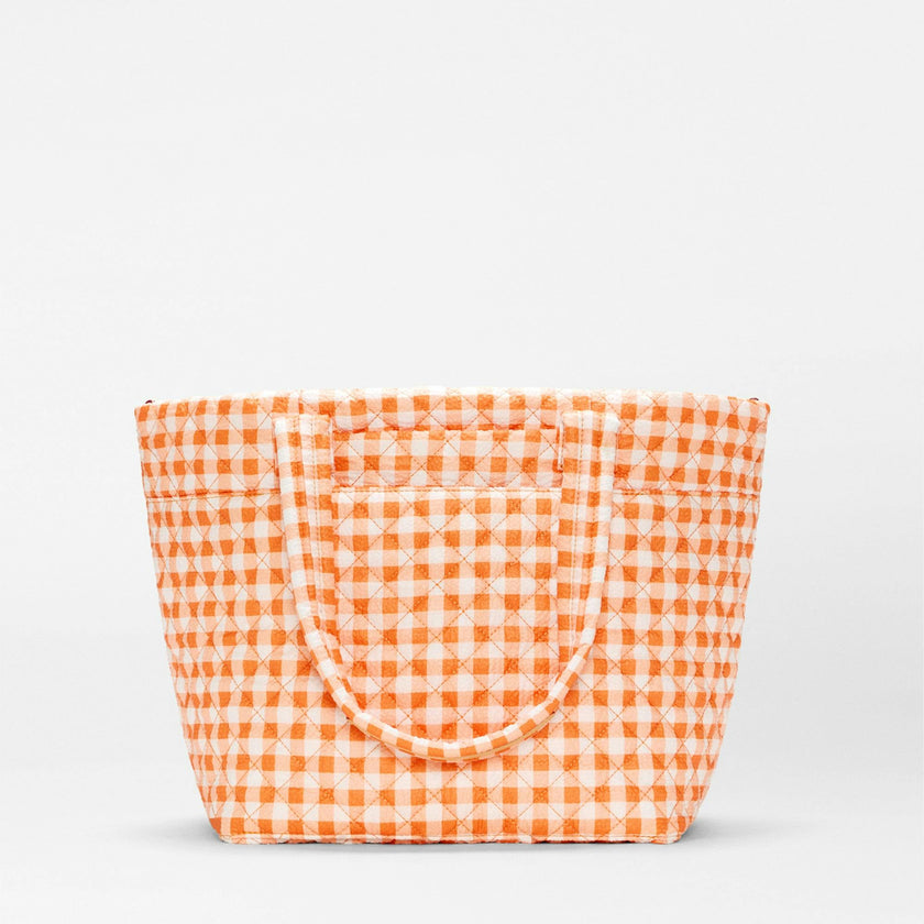 Sunset Orange Gingham Medium Metro Tote Deluxe