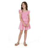 Tween Girl Smocked Top & Skirt Set | Pink Stripe