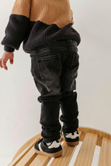 Boys Slim Denim Jeans in Black