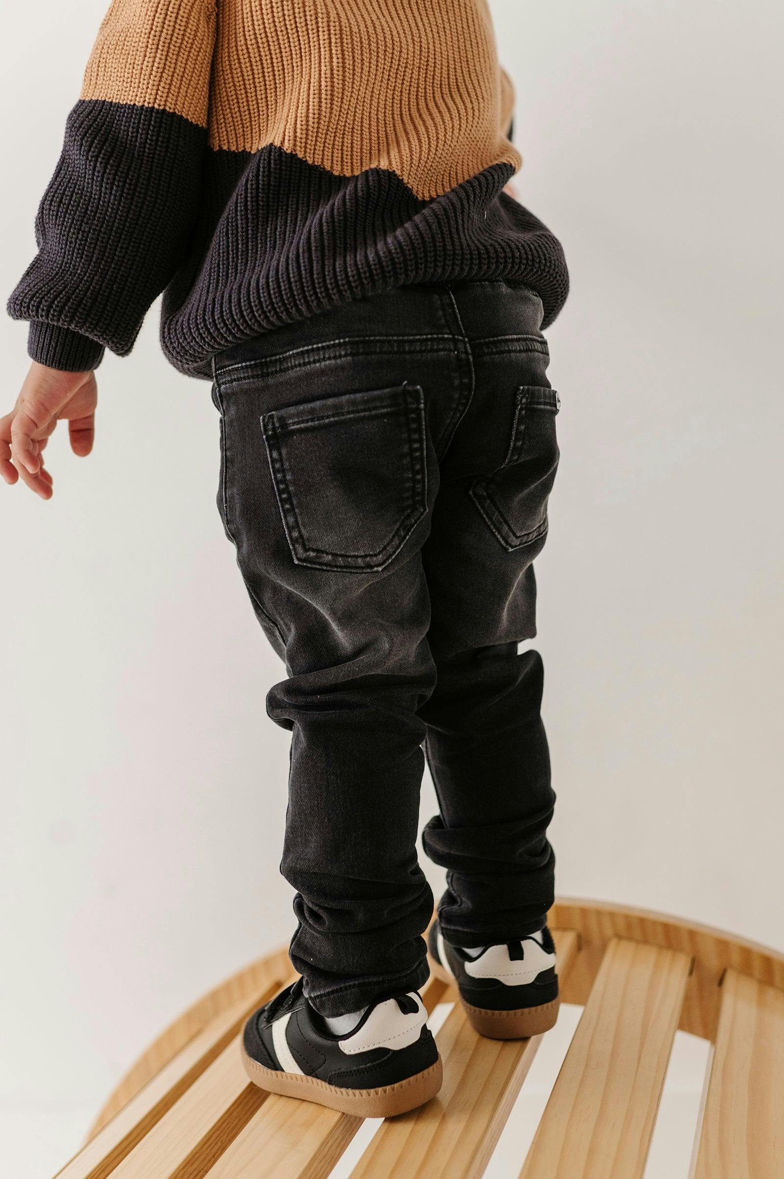 Boys Slim Denim Jeans in Black