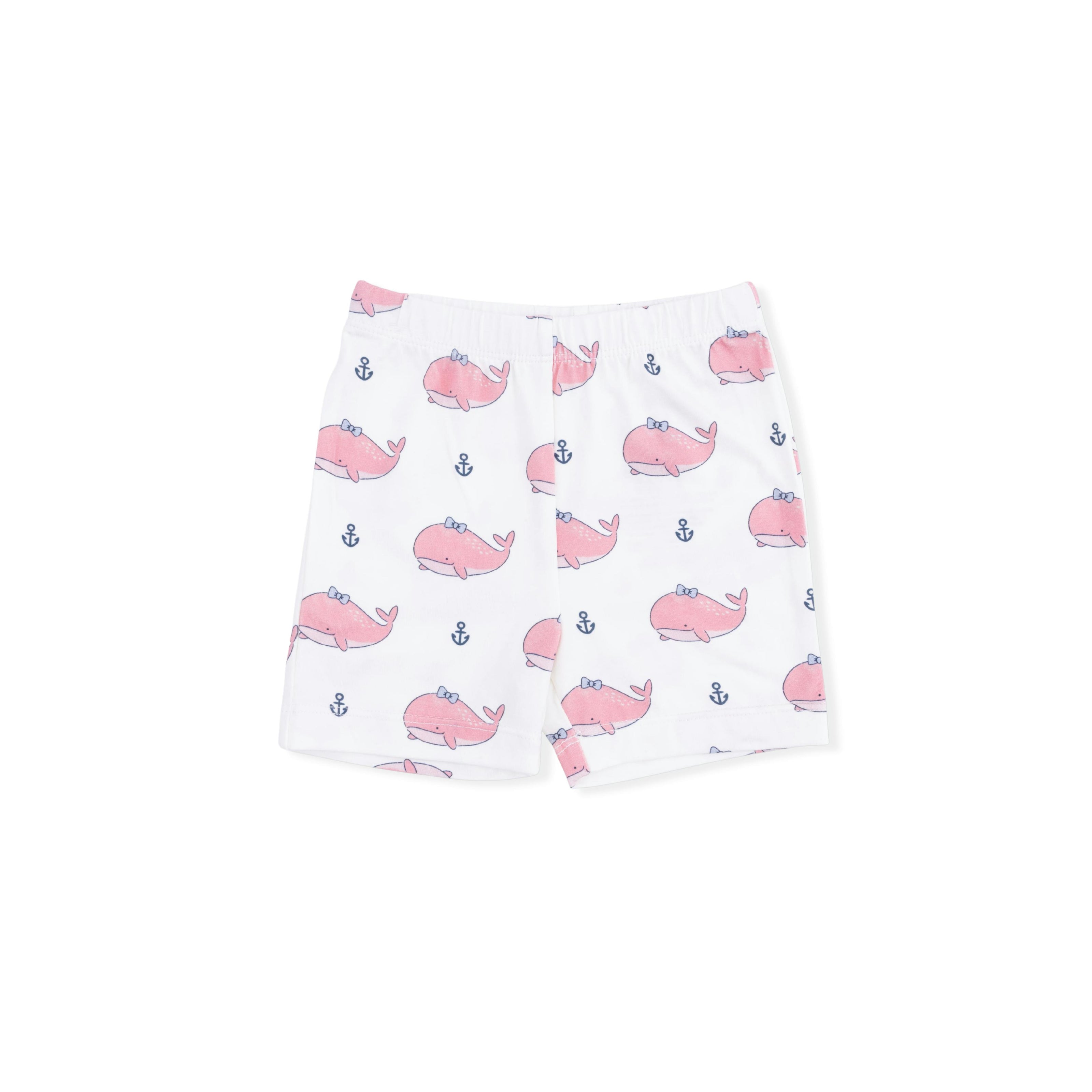 Bubbly Whale with Bow  Pink - Loungewear Short Set